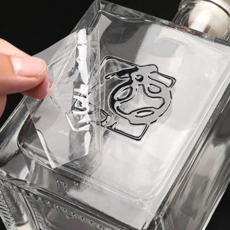 9cm 100 Pcs Personalized Logo Crystal Stickers Custom Waterproof Decals for Business Brand Promotion Gift Packaging