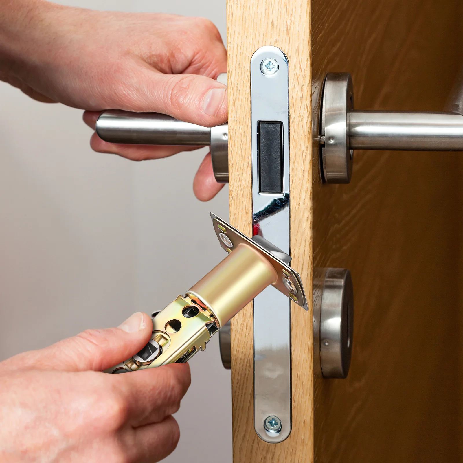 

Adjustable Door Lock Parts 2 3 8 inch 2 3 4 inch Latch for Doors Security Zinc Alloy Deadbolt Hardware Replacement