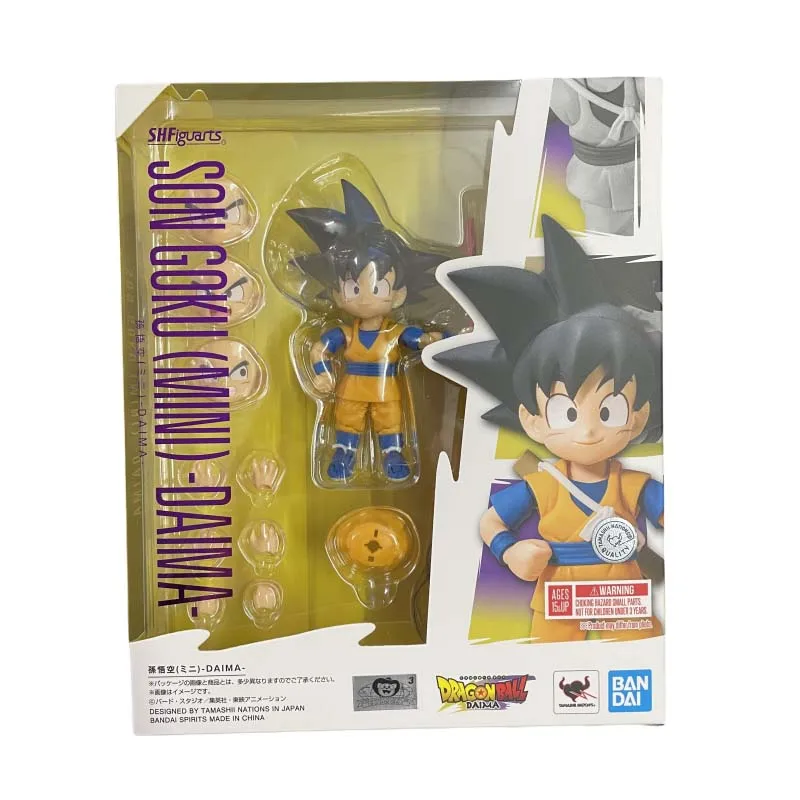 Bandai Figure Dragon Ball Anime Figures SHF Son Goku Mini Daima Collection Model Action Figure Toys For Boys Children's Gifts