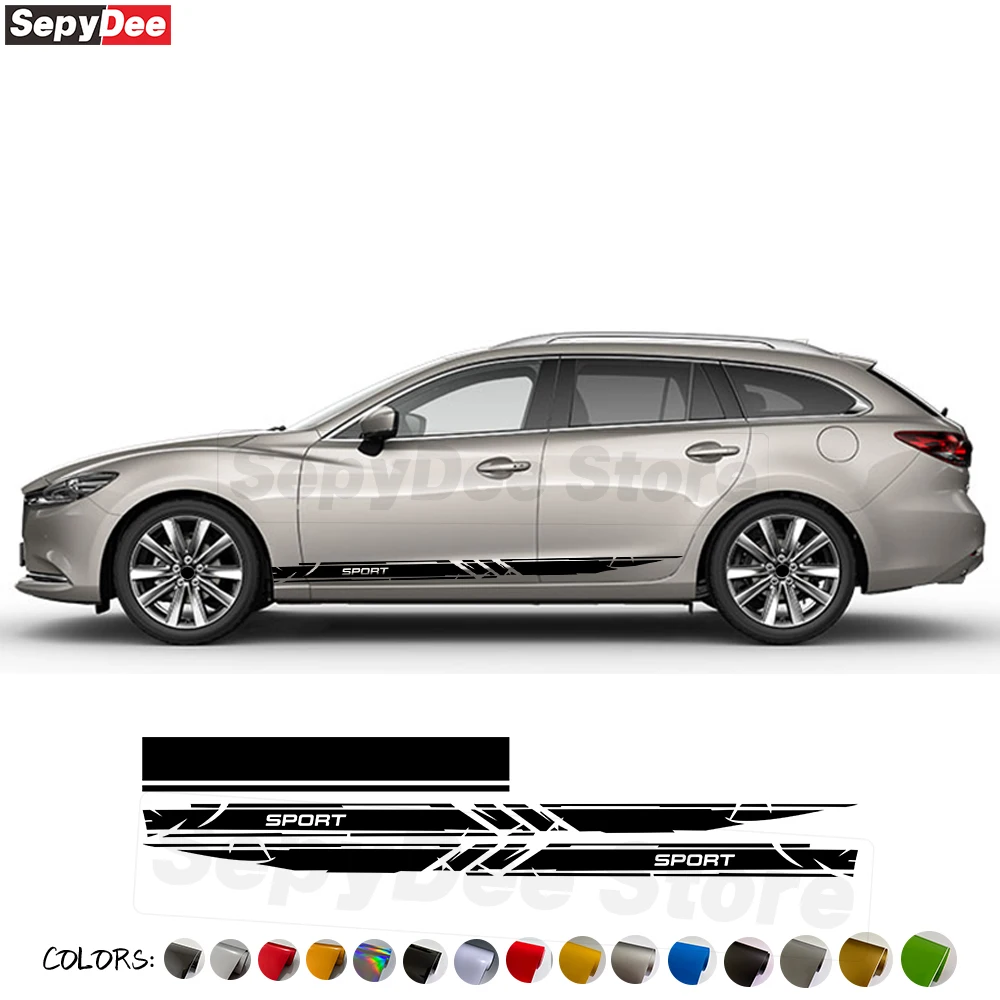 

Racing Sport Car Hood Bonnet Door Side Stickers for Mazda 6 Sedan Wagon Body Decor Stripe Kits Vinyl Film Decal Car Accessories