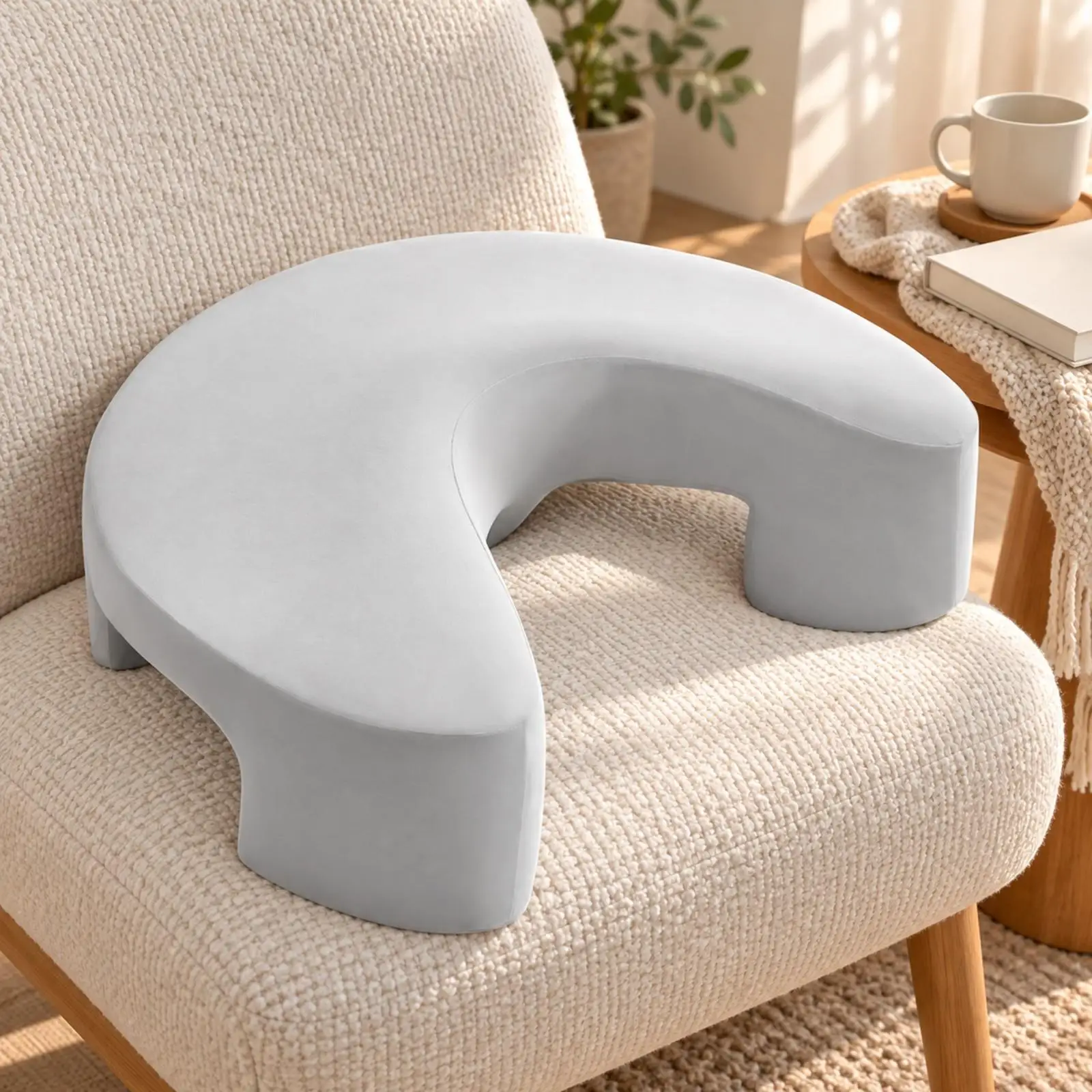 Ergonomic Curve Memory Foam Pillow Breathable Lateral Sleeper Pillow with Arm