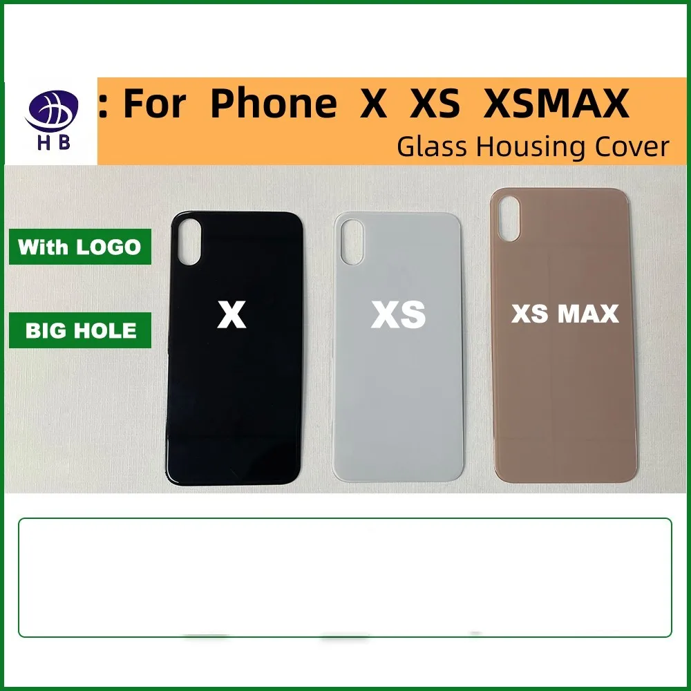 10pcs For iPhone Battery Cover 8 8Plus X XR XSMAX 11 Pro 12 Pro 13 Mini Back Glass Case Large Camera Hole Replacement Rear Glass