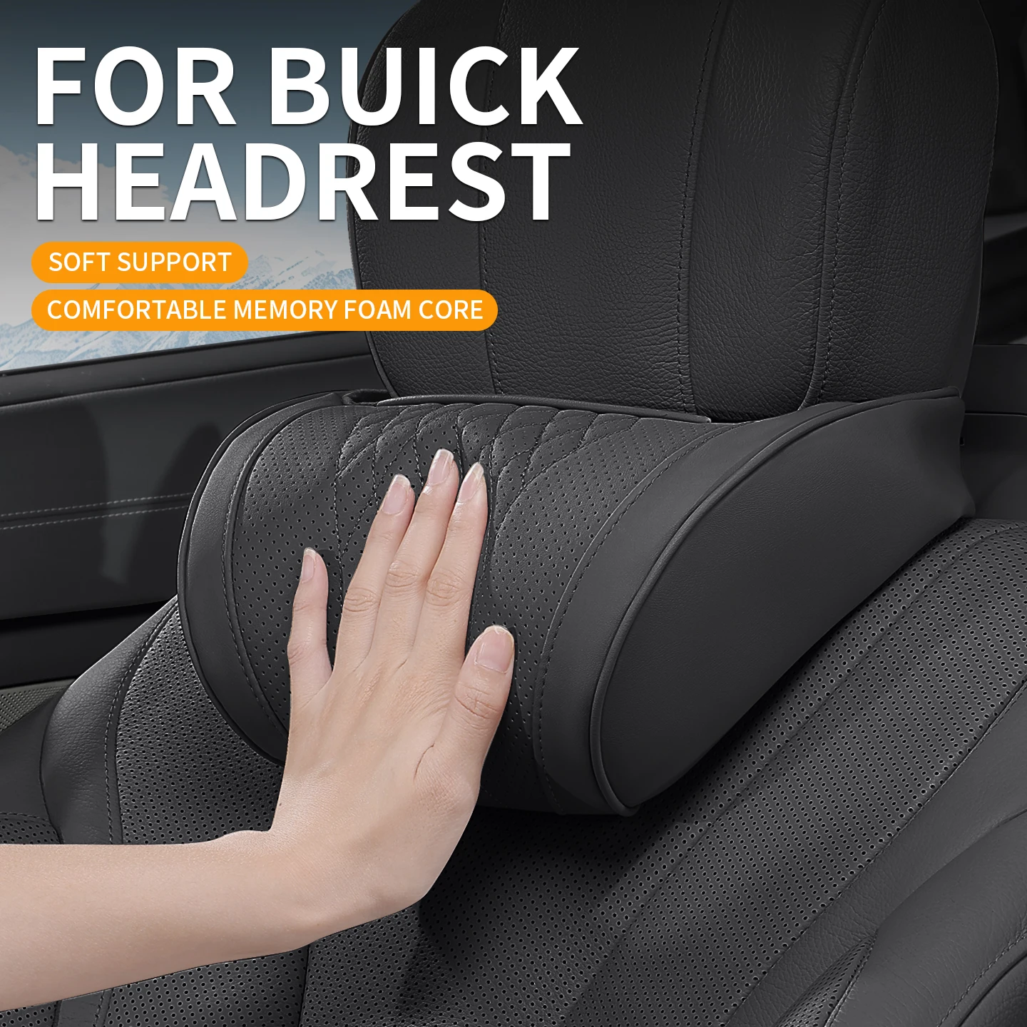 Universal Memory Foam Car Seat Headrest for Buick Envision Enclave Regal Encore Electra Series LaCrosse Verano Car Interior