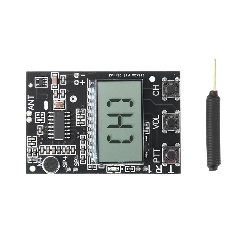 FM Walkie Talkie Circuit Board Transceiver All-in-One Module FM Transmitter Receiver Module 7 Frequency 27-480MHz DC3.3-6V