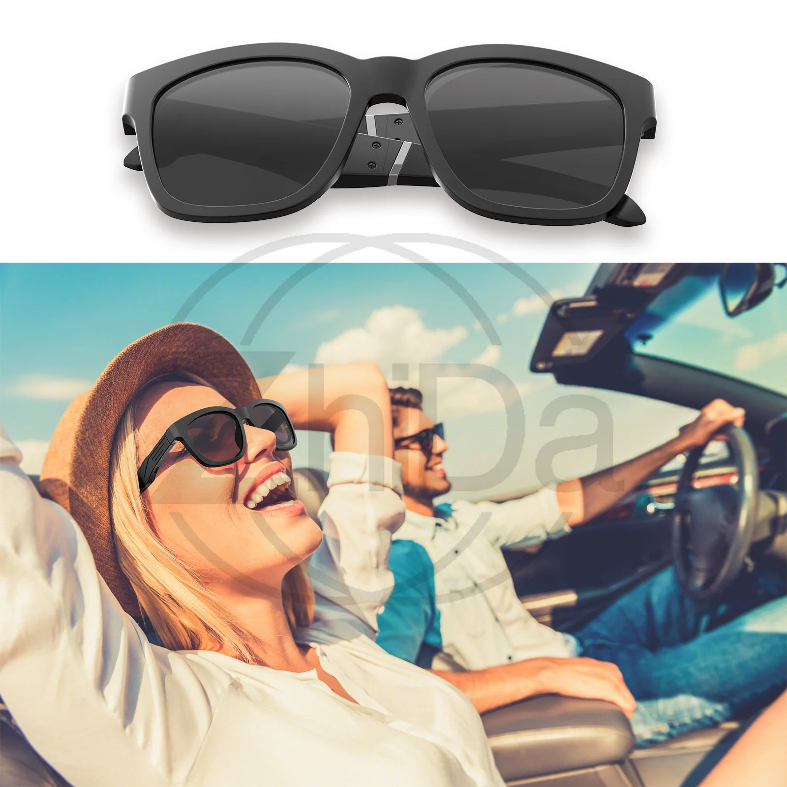 

Умные Bluetooth-очки с функцией прослушивания музыки и совершения звонков, модные аудиоочки в черной оправе, высокотехнологичные солнцезащитные очки