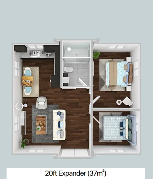 منزل حاوية قابل للتوسيع بطول 20 قدمًا و40 قدمًا، مخصصًا من 1 إلى 4 غرف نوم، بما في ذلك المطبخ والحمام، منزل قابل للطي جاهزًا