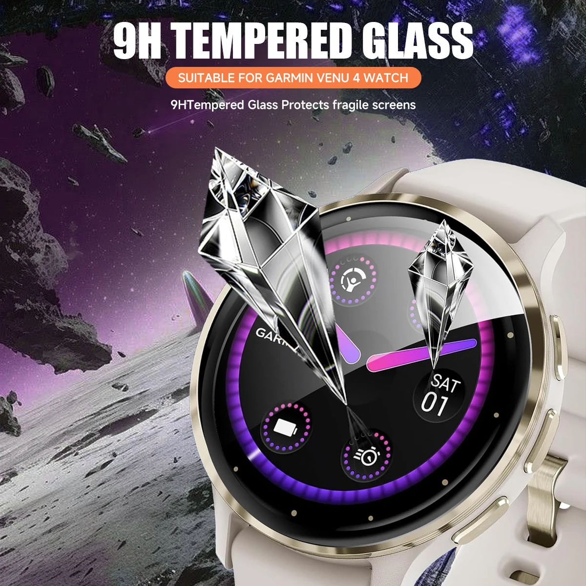 Displayschutzfolie für Garmin Venu 4 45 mm 41 mm, kratzfeste Verbundfolie, HD-klare, vollständig abdeckende, weiche Schutzfolie, Zubehör – Detail 4