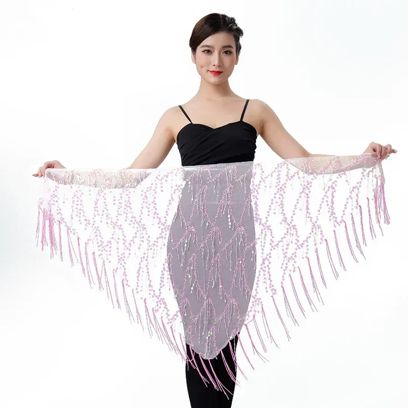 Belly Dance Costumes Sequins Tassel Indian Belly Dance Hip Scarf for Women Hip Scarf Belly Dancing Performance Belt 12 Color