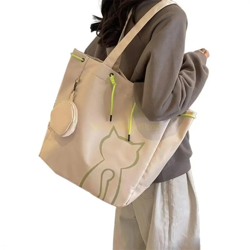 

X90D Women Shoulder Bag Print Handbag Female Large Capacity Canvas Bag Student School Bag for Shopping Travel Colleg