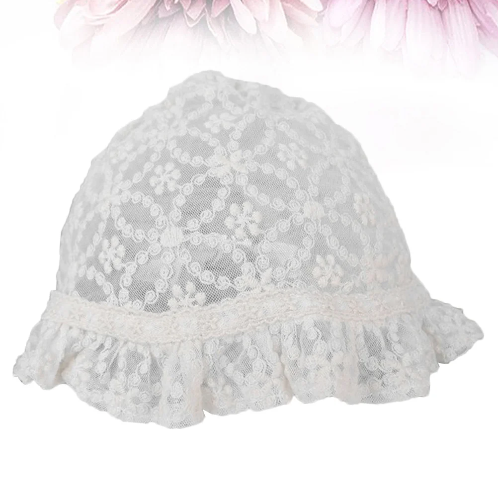 

1 шт., детская кружевная шляпа от солнца, белая гибкая кружевная шляпа одного размера для маленьких девочек, летняя солнцезащитная дышащая кепка