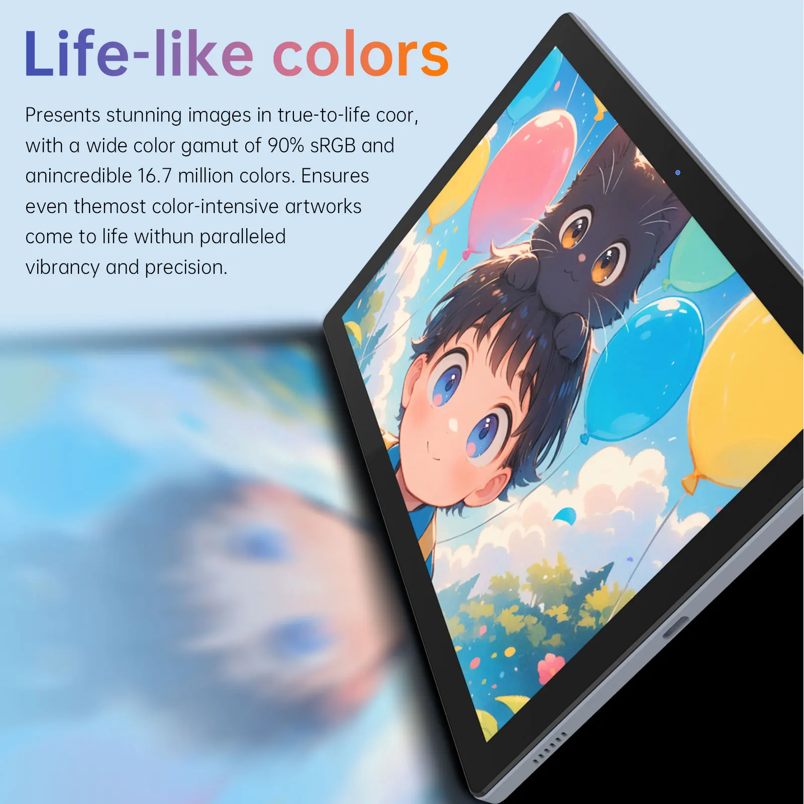 تابلت رسم الرسومات المحمول بشاشة 10.1 بوصة IPS مع لوحة رسم فنية رقمية مضادة للوهج تعمل باللمس بالإصبع #2