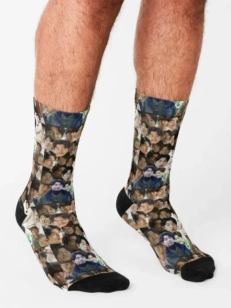 Gong Yoo collage Socks Stockings man custom sports short compression Socks Male Women's