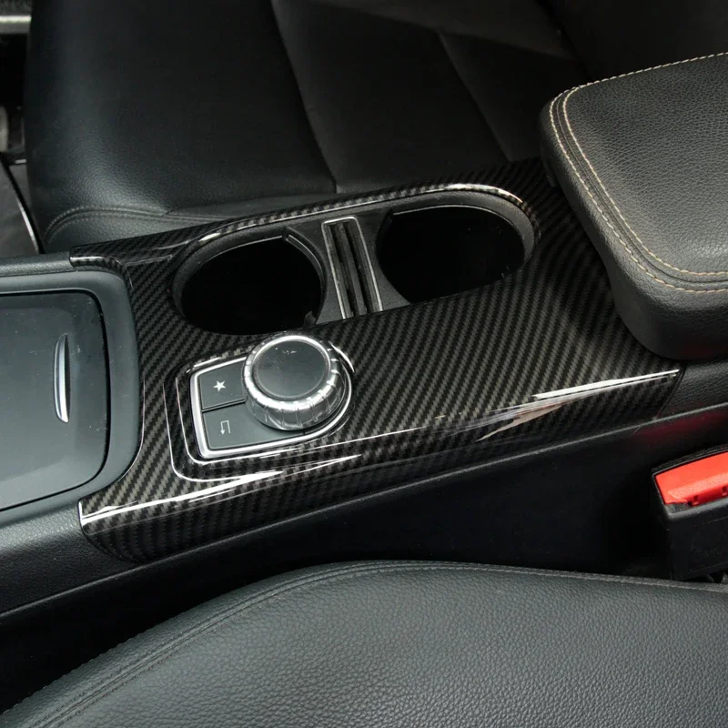 

For Mercedes-Benz CLA GLA A-class ABS carbon fiber pattern Central control decoration set Tea cup seat mask Interior modificatio