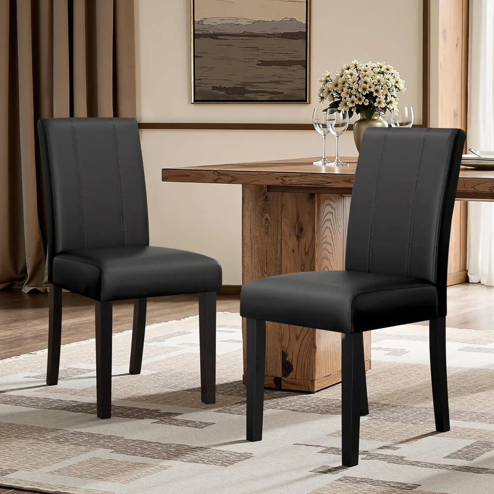 

Dining Chairs Set of 2, Faux Leather Dining Room Chairs, Upholstered Parsons Chairs for Dining Room Kitchen Side Chair