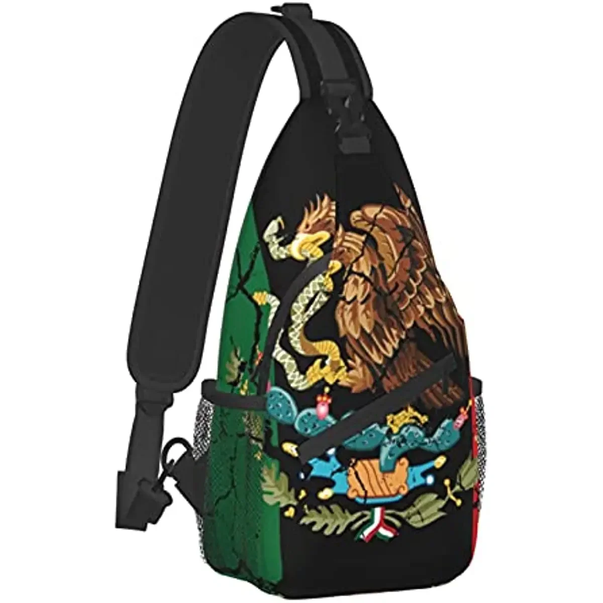 Mexico Flag Crack Chest Bags Crossbody Bag Daypacks for Hiking Sports for Teens Sling Bag Shoulder Backpacks