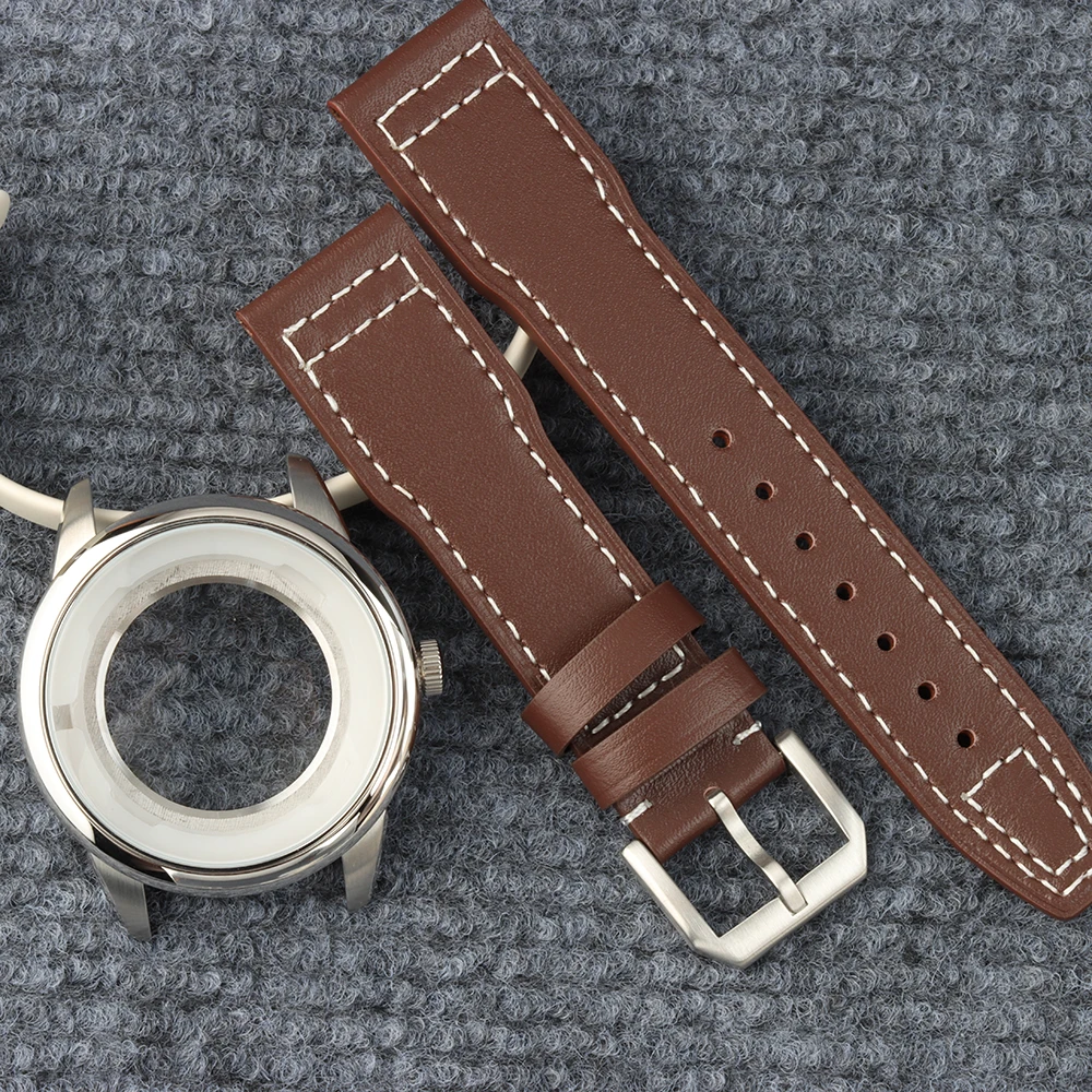 

Корпус NH35, кожаный ремешок, корпус часов из нержавеющей стали 42,7 мм для Mark XX NH35 NH36, механизм с циферблатом 36 мм, водонепроницаемый корпус для мужских часов