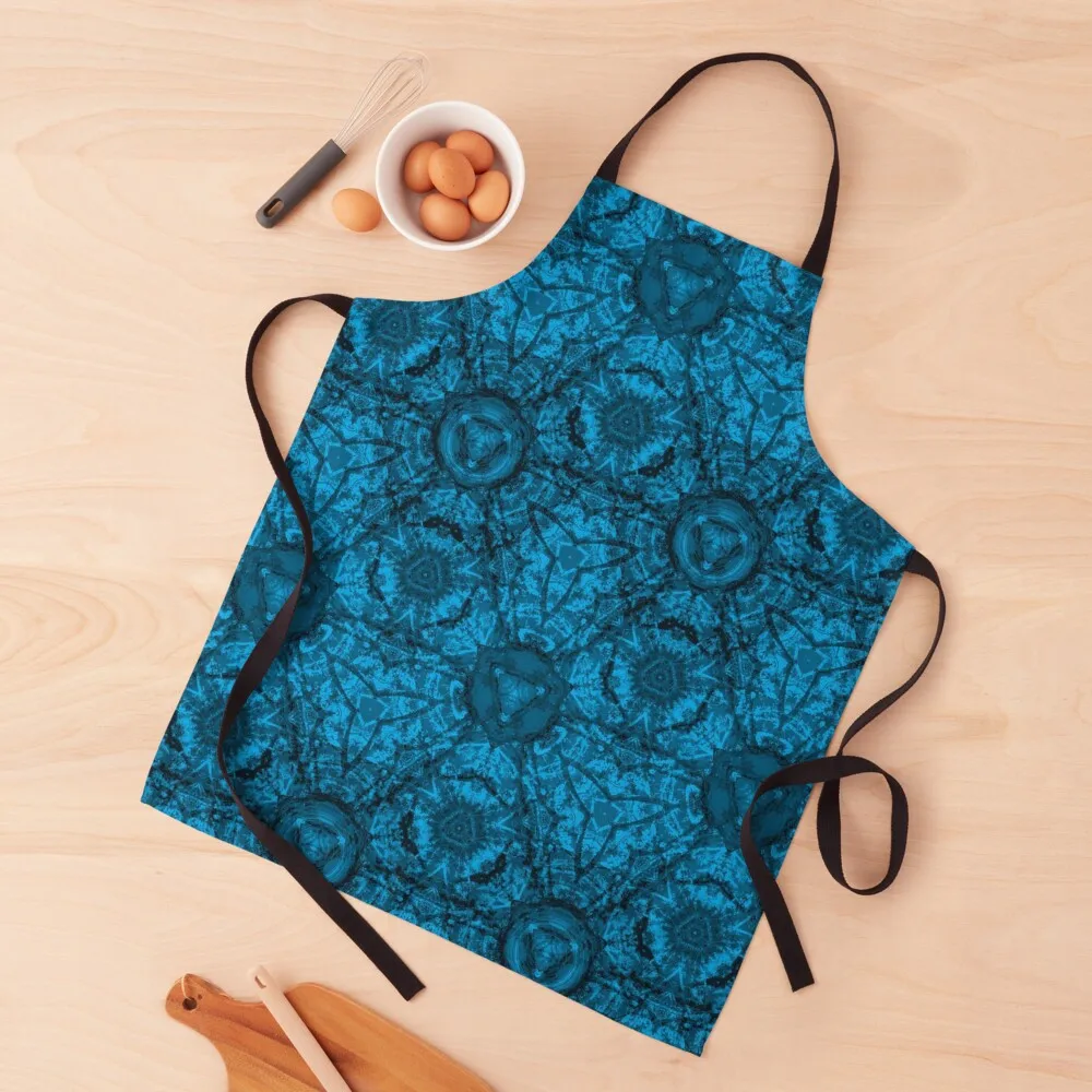 

Psychedelic Tree Branch PATTERN - Light Blue on Black - ZS080 Apron Cleaning Products For Home Womens Dresses christmas Apron