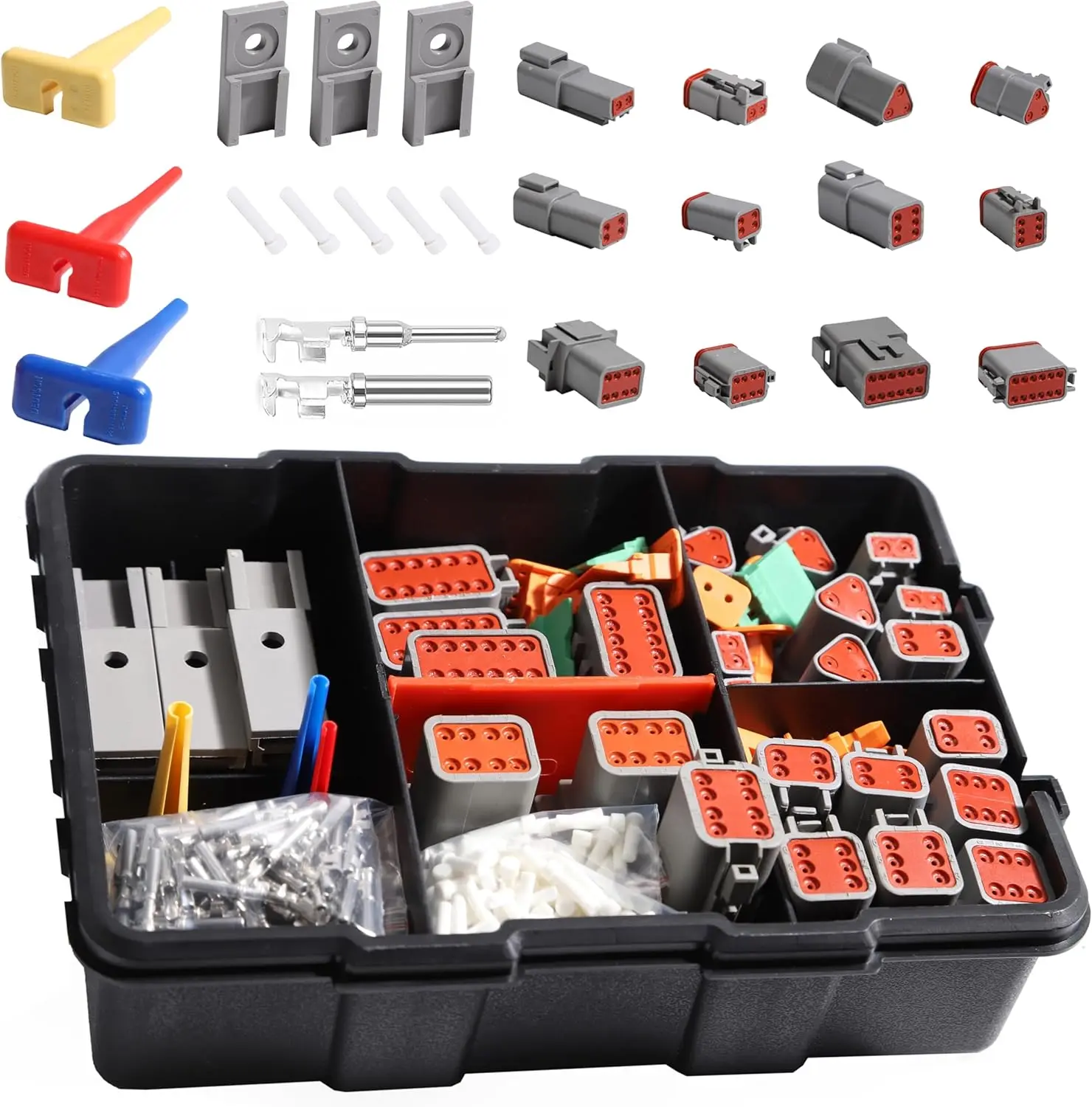 

DT Connector Kit Deutsch 2 3 4 6 8 12 Pin Automotive Electrical Size 16 Stamped Contact Automotive Electrical Waterproof Deutsch