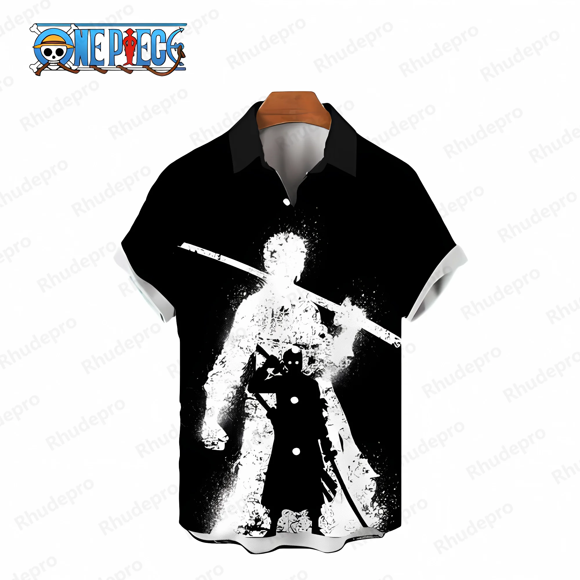 Blouse Y2k One Piece Tops Short Sleeve Men's Shirts Elegant Shirt Man Cool Monkey D Luffy Social Beach Mens Clothes Oversized