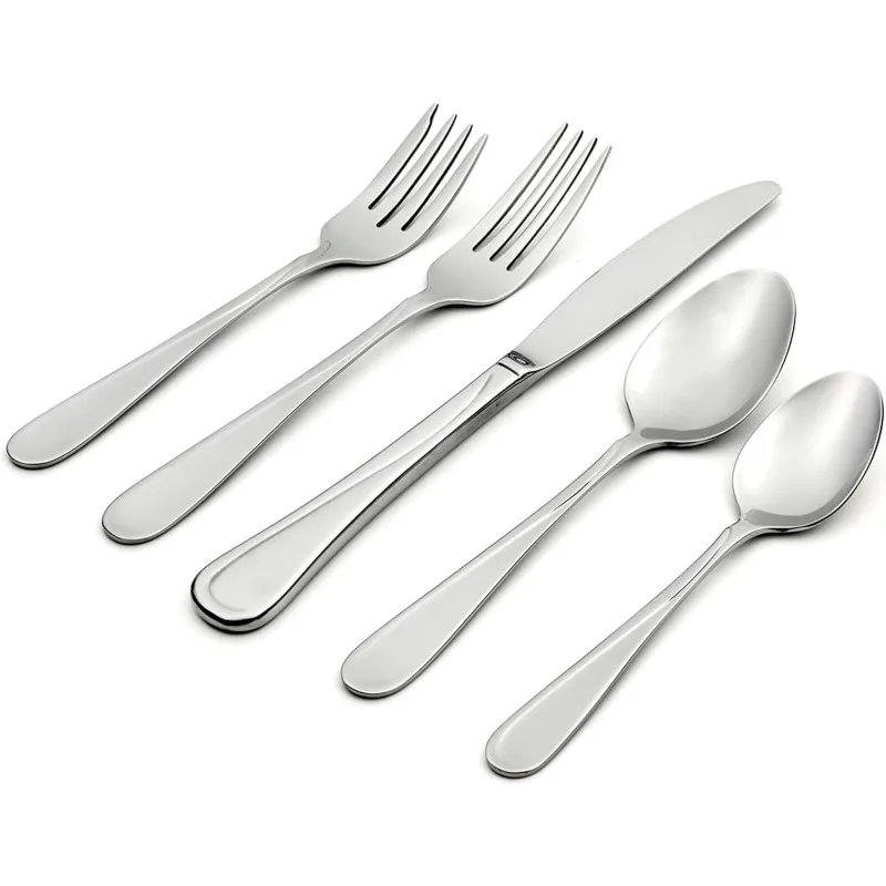 Flight Stainless Steel Everyday Talheres, Talheres Set, Lavadora de louças, Serviço para 12, 18, 0, 65 Pcs