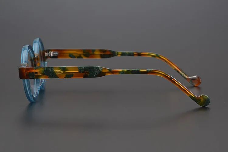 55104 Runde Acetat Brillen Rahmen Männer Myopie Brillen Frauen Optische Gläser Steampunk Brillen – Detail 10