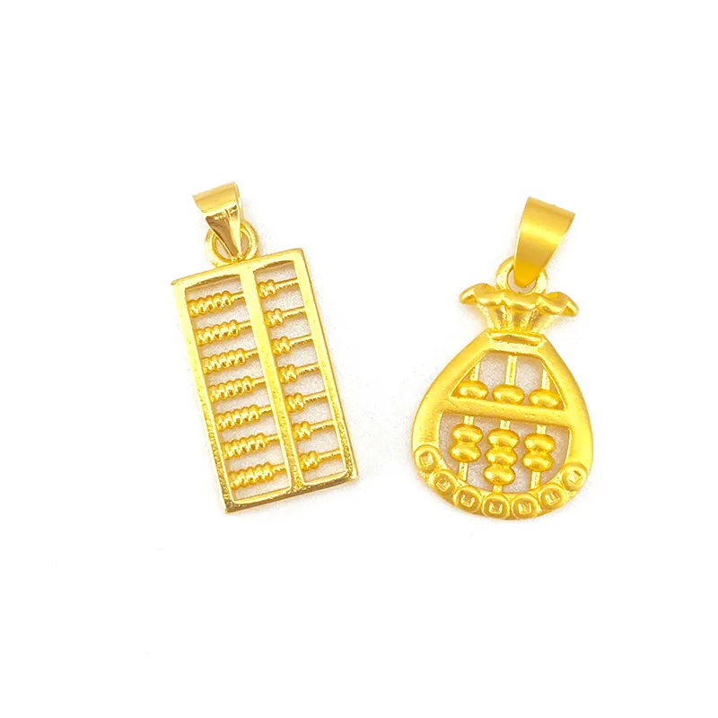 1pcs packing  Gold copper gold plated necklace accessories  M W  buckle  Abacus Pendant  LOVE Chinese style  jewelry accessory