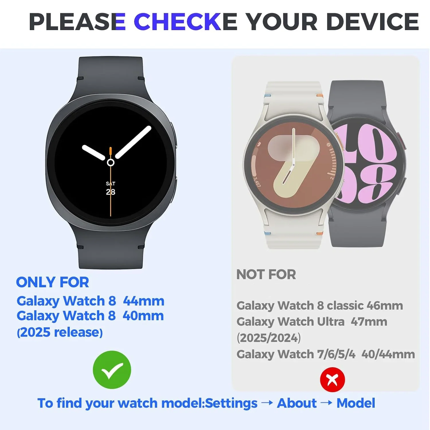 حافظة واقية لساعة سامسونج جالاكسي 8 40 مللي متر بدون شاشة غطاء معدني صلب لساعة جالاكسي 8 44 مللي متر ملحقات ممتص الصدمات #5