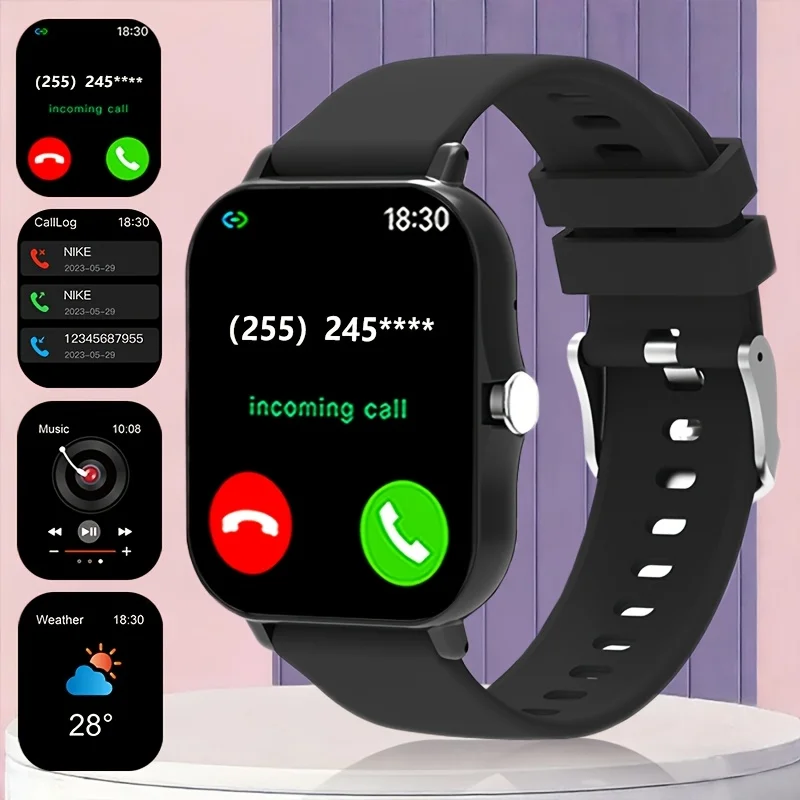 New 1.83-inch Smart Watch, Wireless Calling Watch with Message Notifications, AI Voice, Music Playback, Remote Camera