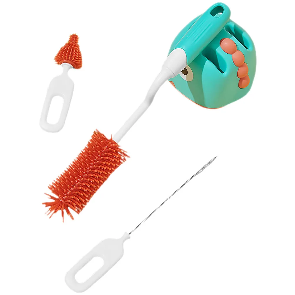 

1 set Bottle Cleaner Brush Set BabyPremium Light Long Straw Cleaning Storage Stand Hook Design Durable Safe Reusable Household