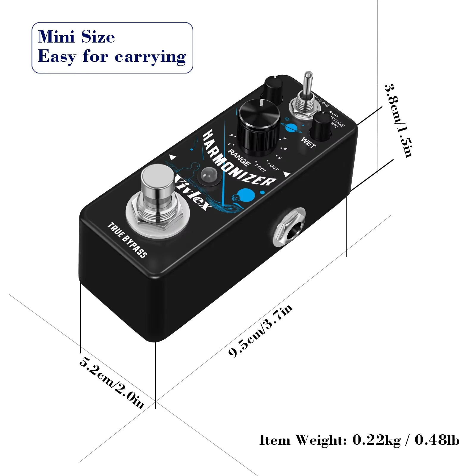 Vivlex الغيتار دواسة التوافقي الرقمي التوافقي الملعب تأثير الدواسات خلق الوئام الملعب التحول التناغم Detune HF-3