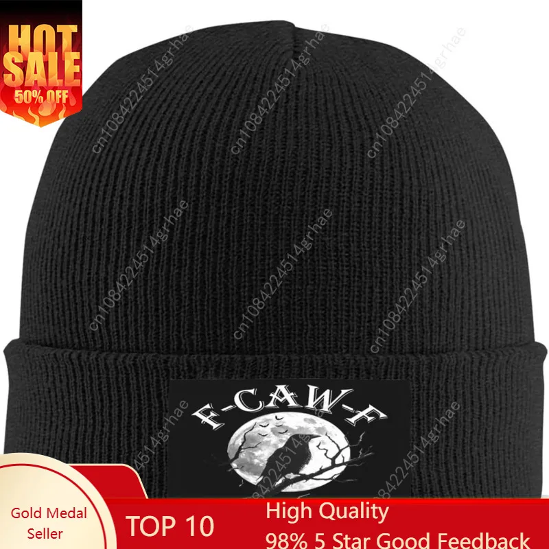 

Vintage F-Caw-F Crow knit hat FCAWF Funny Halloween Bird Beanie
