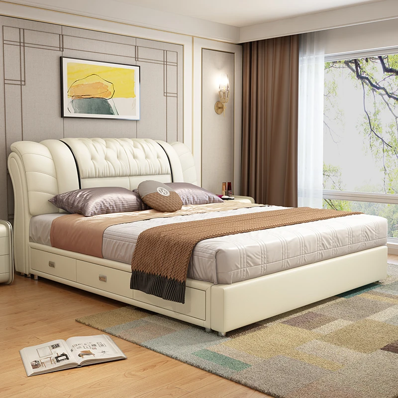 

Twin Princess Beds Luxury European Princess Aesthetics Comfortable Simple Beds Wedding Designer Cama De Casal Home Furniture
