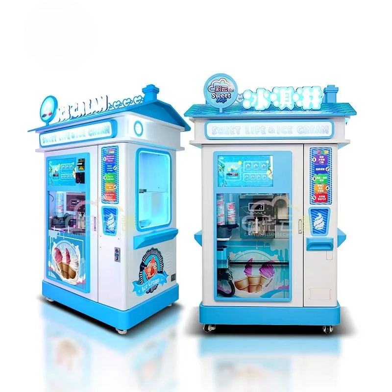 

Robotic Ice Cream Vending Machine High Capacity Ice Cream Vending Machine Custom Flavors Self Cleaning Vendor Mall Attraction