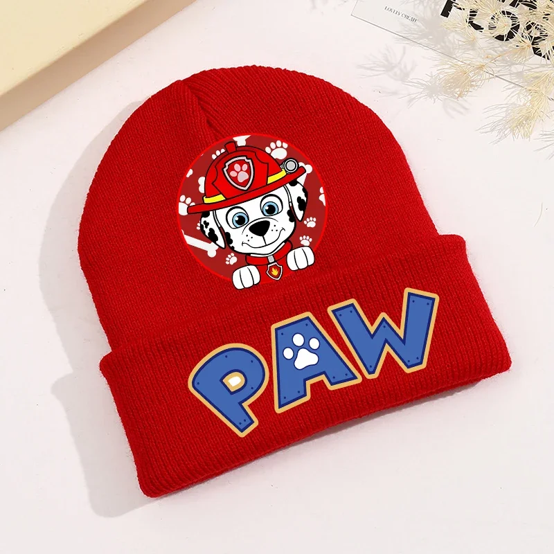 New Paw Patrol Baby Hat Cute Cartoon Printed Knitted Hats Kawaii Boys Girls Warm Beanie Cap Autumn Winter Children Clothing