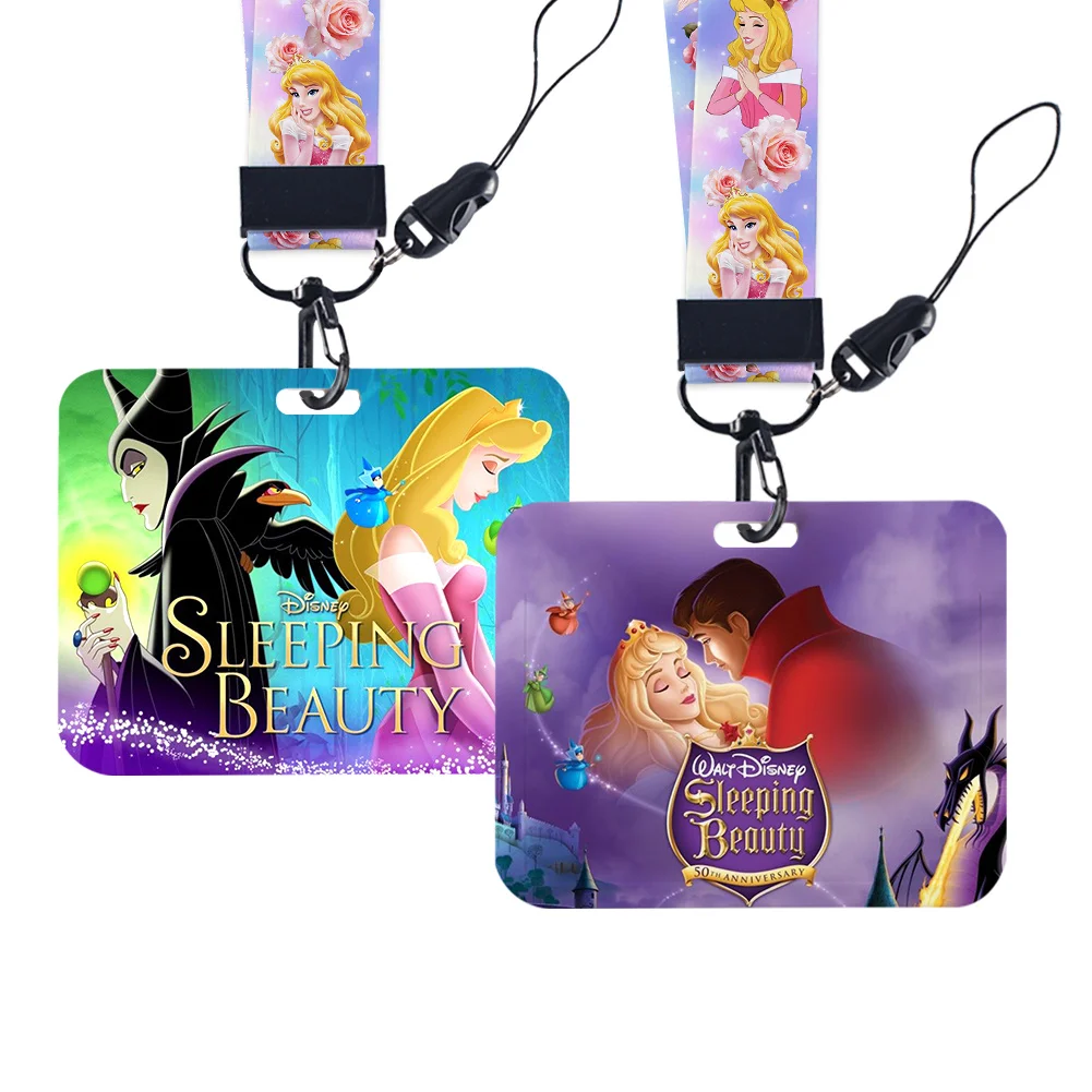 

Aurora Princess Card Holder Work Permit Name Badge Keychains Student Id Card Lanyard Holder Accessories