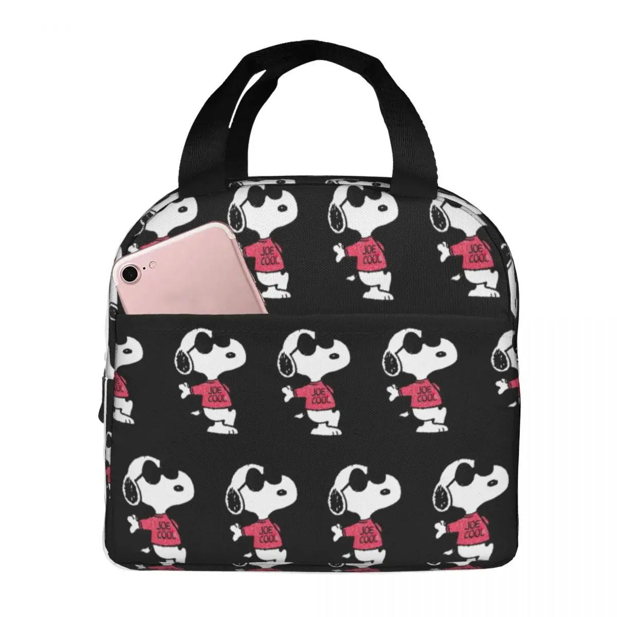 Snoopy Joe Cool Pattern borse per il pranzo isolate contenitore per pasti per cartoni animati borsa termica Tote Lunch Box Office Picnic borse per