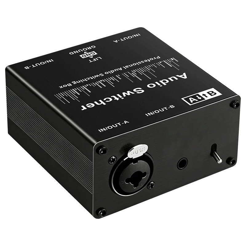 2 In 1 Out XLR Audio Switcher XLR Audio Source Switcher Manual Selector Audio Switcher 2 Male XLR 1 Female 6.5+XLR+3.5mm
