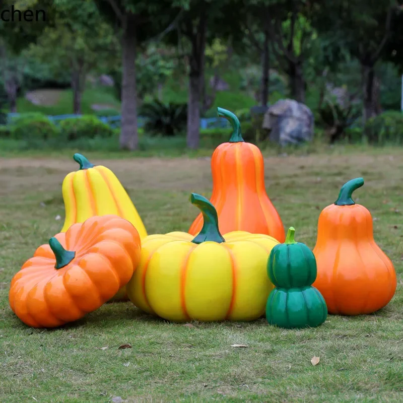 ZML Outdoor Artificial Pumpkin Sculpture Garden Courtyard Arrangement Landscaping Vegetable Ornament Garden