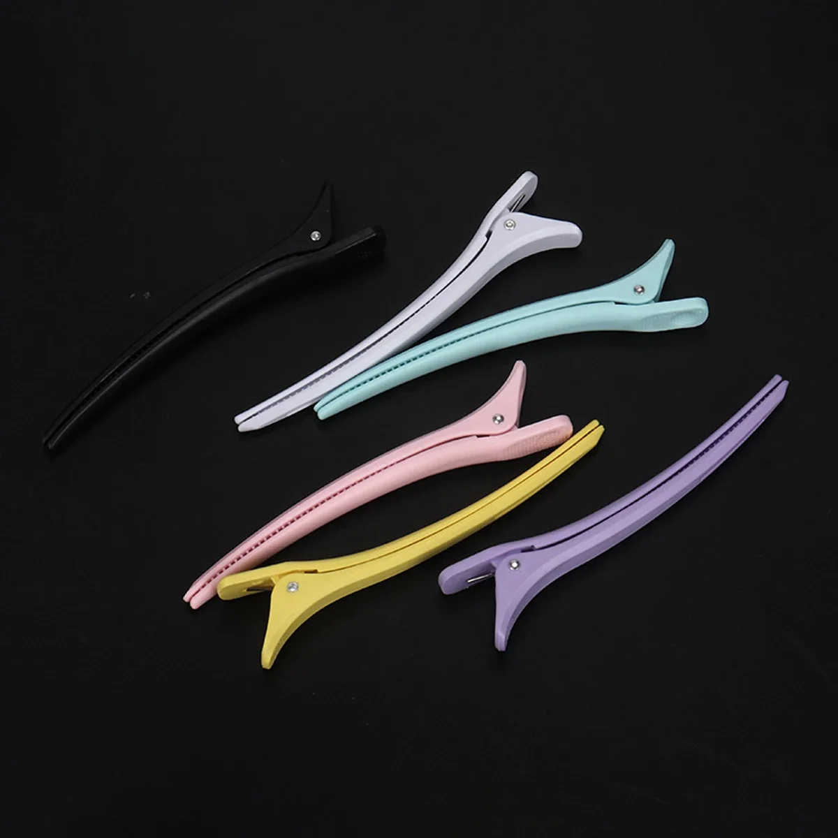 6peices professional hair salon hair clips plastic single fork hair clips for styling - segmentation Special for real hair wigs
