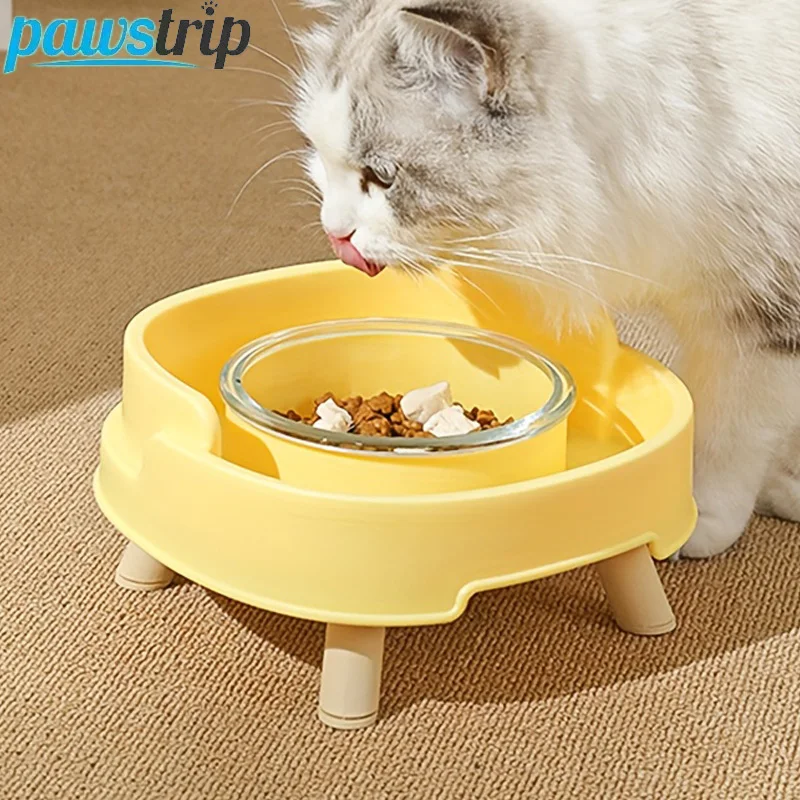 Raised Cat Food Bowl Non-Slip Pet Neck Protection Bowl for Cats Small Dogs Spill-proof Kitten Feeder Bowl Cat Accessories