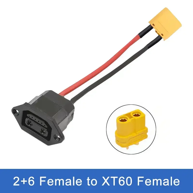XT60/TX90 auf 2 + 4/2 + 6 Kabelstecker, männlich, weiblich, Elektrofahrzeug, Lithium-Batterie-Ladebuchse, 4 Quadrat, neue Energie-Stromleitung