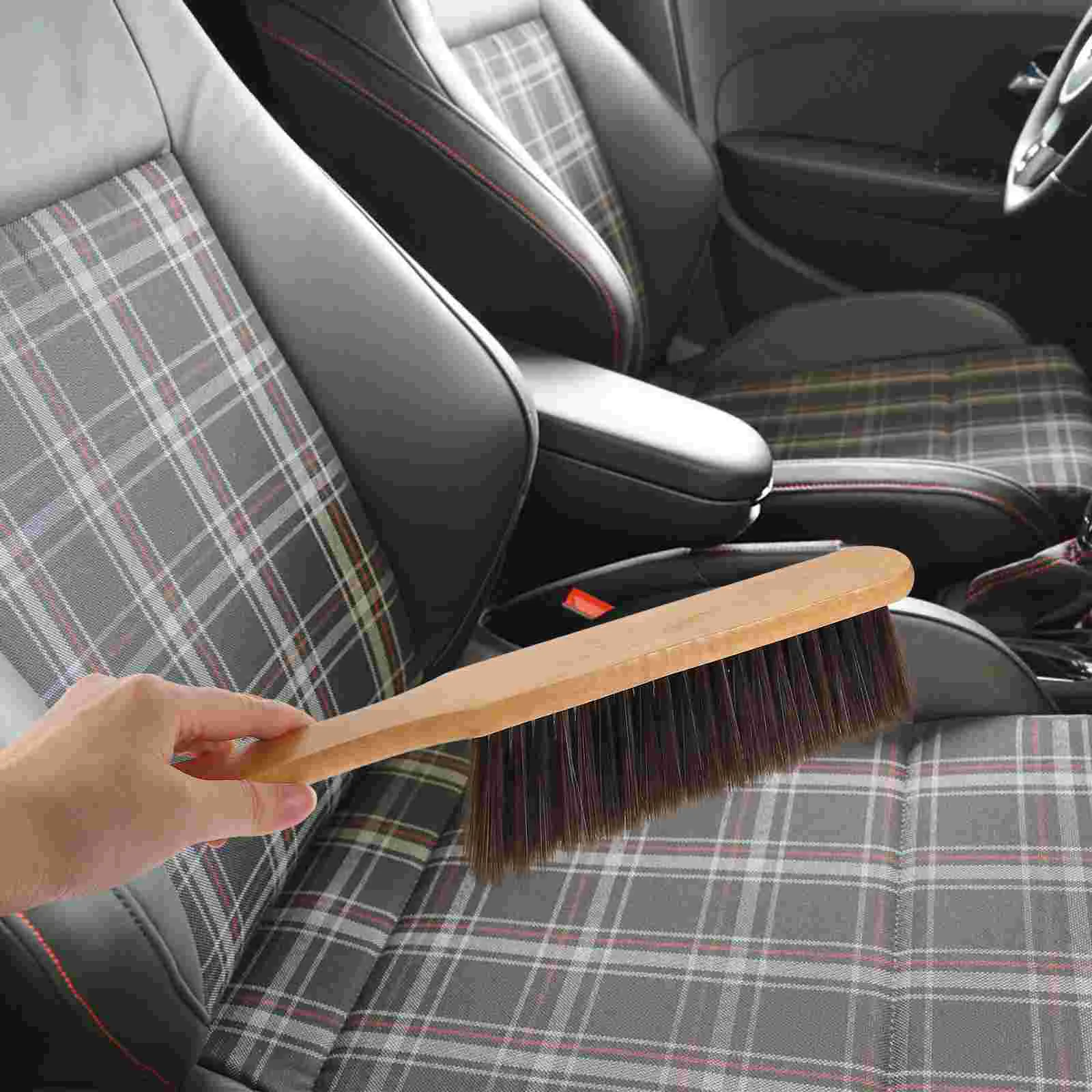 Dust Cleaning Brush Hand Broom Wood Whisk Kitchen Dirt Soft Sofa Bed Bench Dusting Handheld