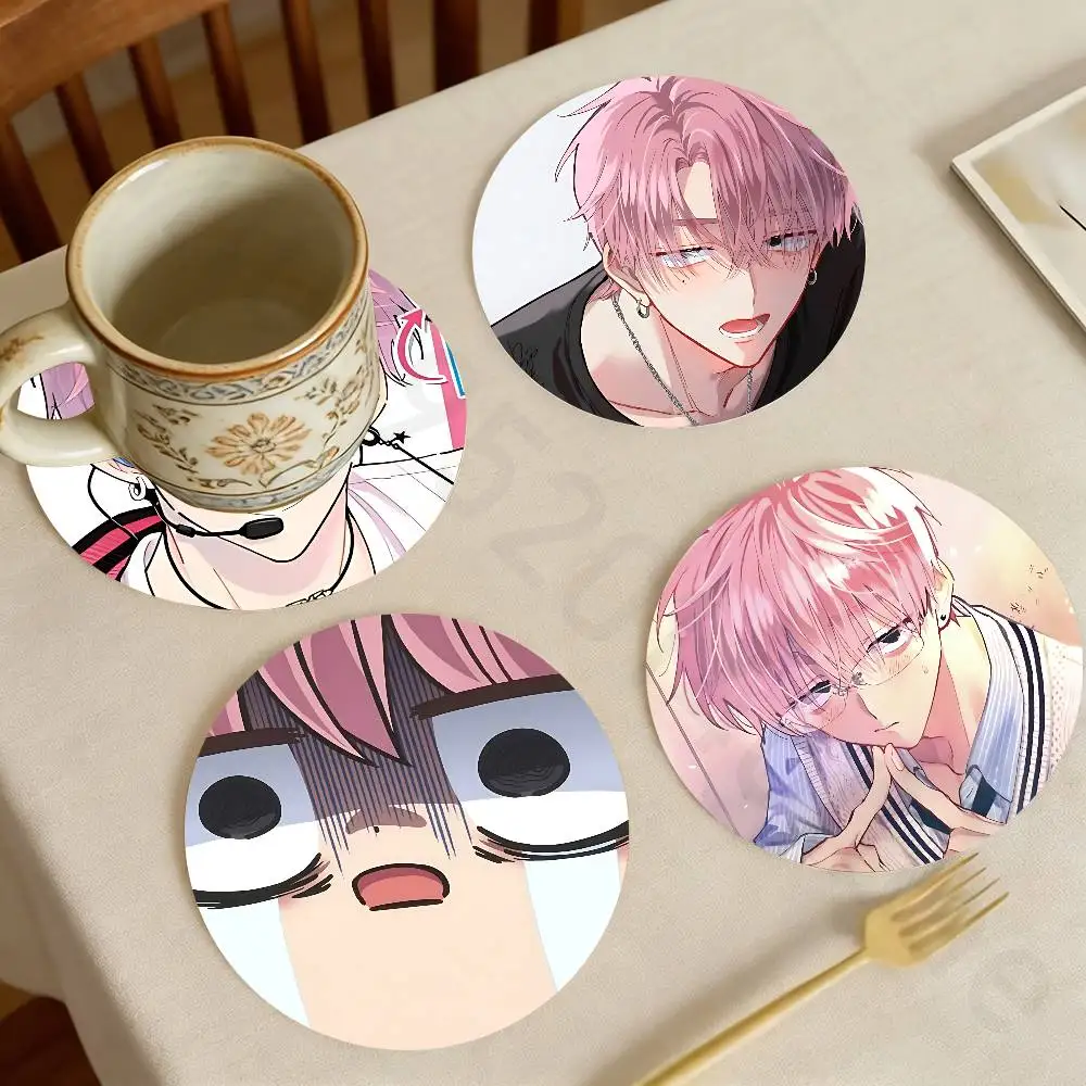 

T-Tamon Kun Anime Wooden Coaster Set Coffee Teacup Decoration Coffee Shop Beverage Shop Family Restaurant