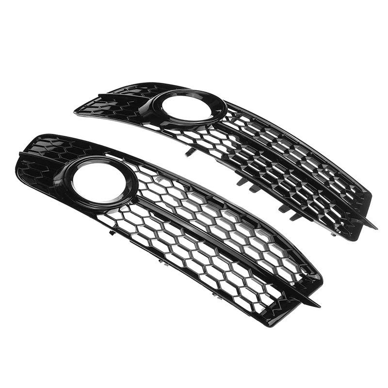 Car Front Bumper Fog Light Lamp Grille Cover Accessories For  A6 C6 S-Line 2008-2011 Black 4F0807681Q01C 4F0807681Q02C