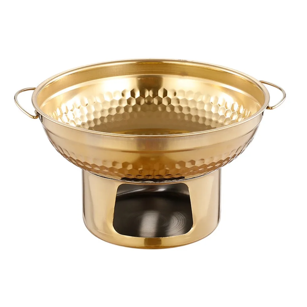 Olla caliente de acero inoxidable, olla tailandesa Tom Yum Kung, carbón grueso, olla caliente de hielo seco para fruta, salmón, aperitivos, camarones, olla caliente para el hogar