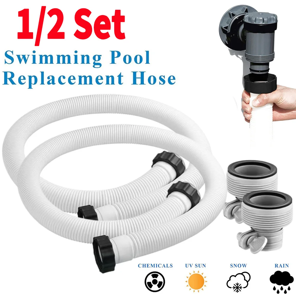 Manguera de bomba de filtro de piscina de 1,5 pulgadas de diámetro con adaptadores de manguera Manguera de bomba de filtro de arena de piscina para bombas de filtro de arena de piscina Intex