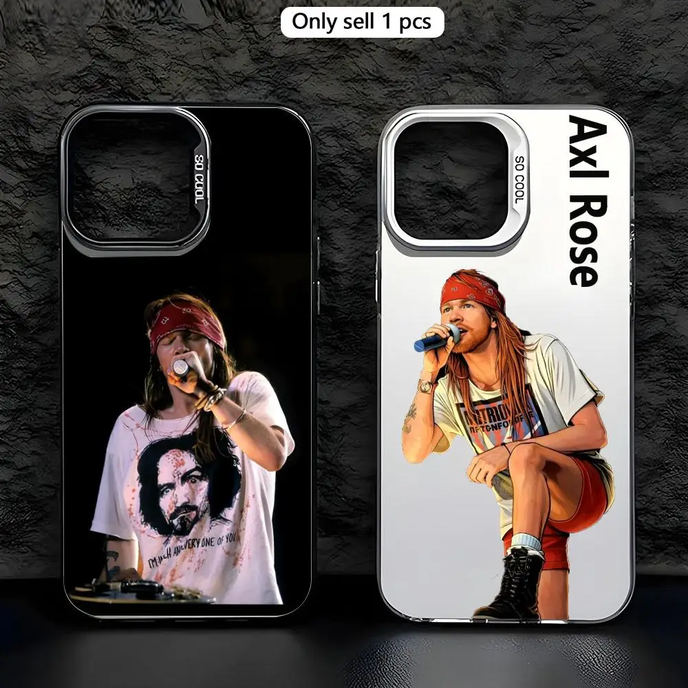 Funda Transparente Anti-amarillamiento y Resistente a Impactos para iPhone 11 12 13 14 15 16 17 Pro Max con Diseño de Axl Rose