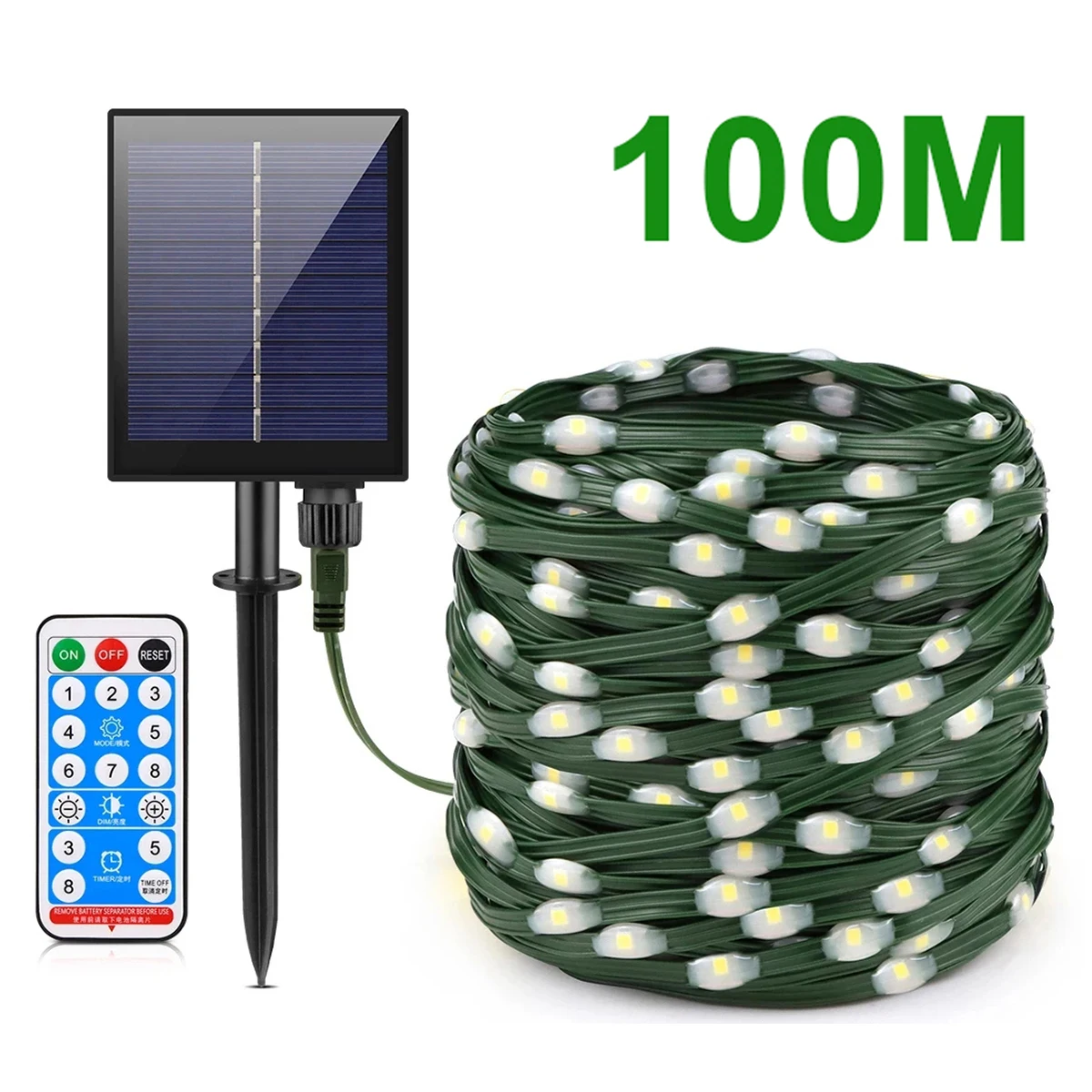 Fast Charge Large Solar Panel LED Solar String Lights Leather Wire Fairy Light For Outdoor Wedding Party Garden Courtyard Decor