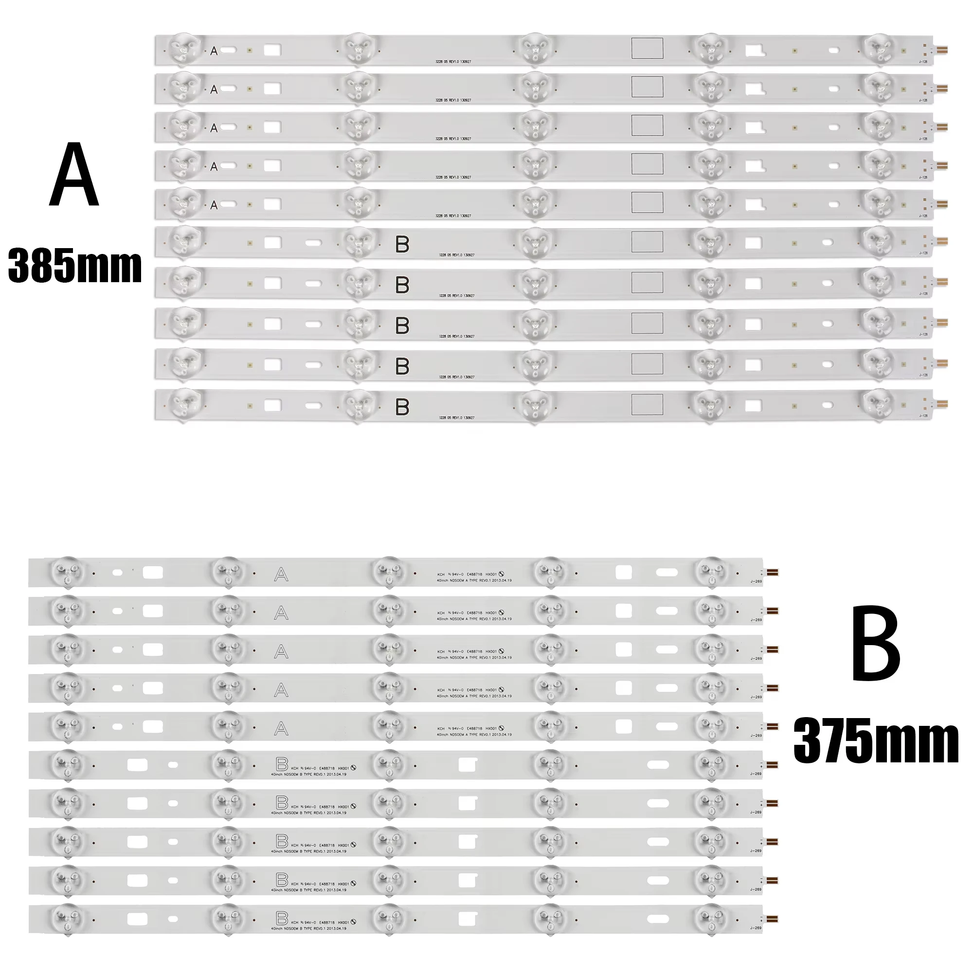 9kits LED Strips 5lamps KDL-40R452 40inch NDSOEM A B Type Rev0.1 201340A/B 3228 05 REV1.0 130927 KDL-40W600B KDL-40W590B