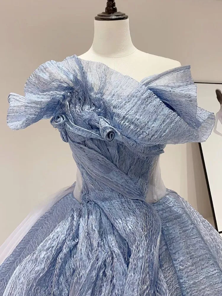 Robe Quinceanera bleue pour hôtesse, étudiant